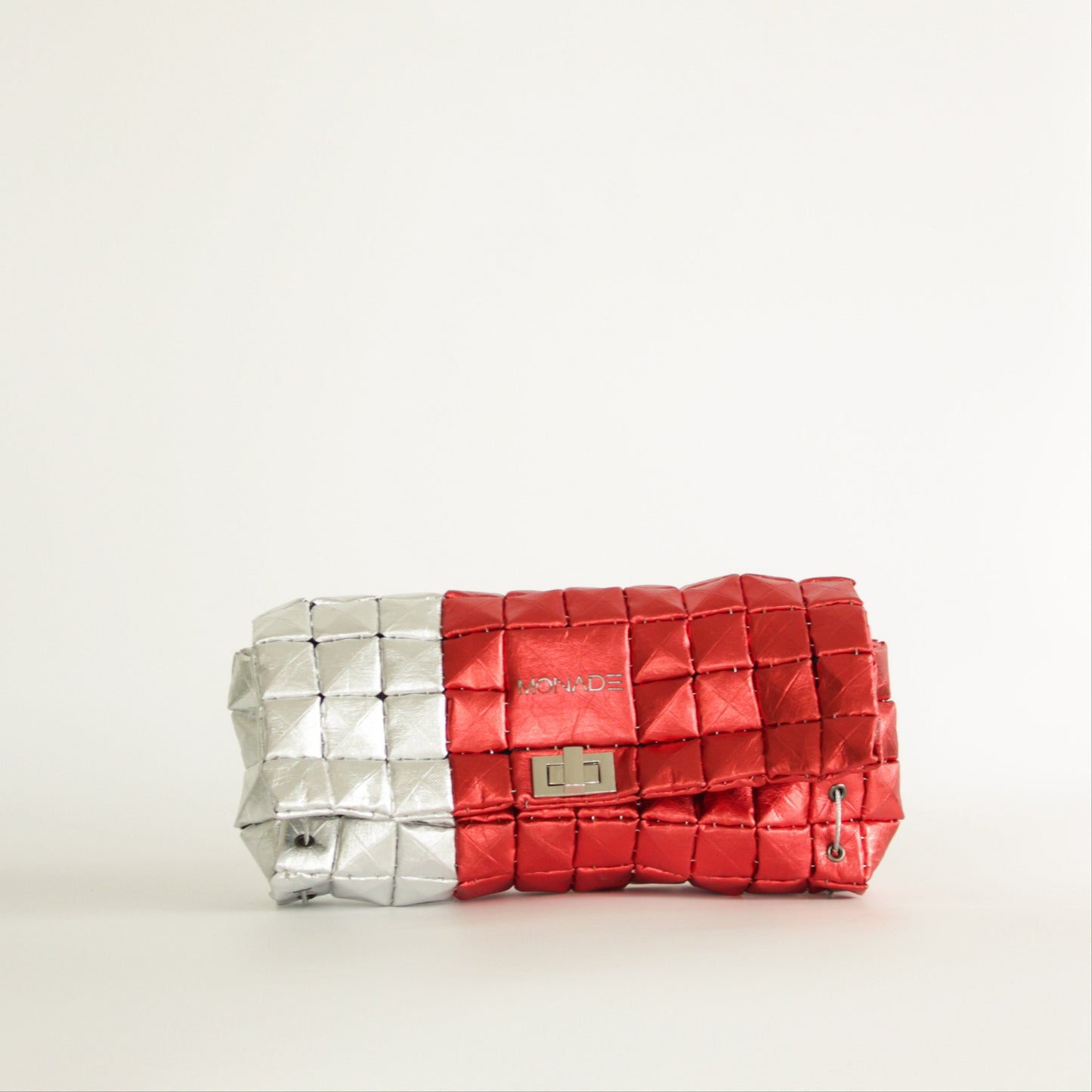 POUCH BAG SHINE RED & SILVER
