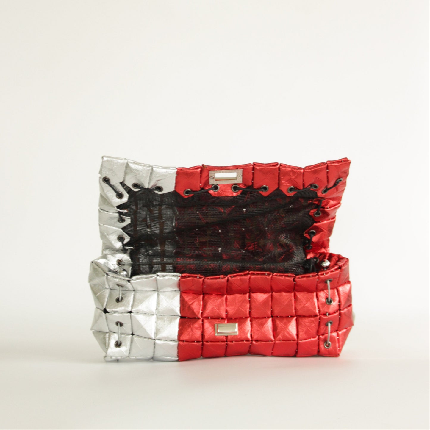 POUCH BAG SHINE RED & SILVER
