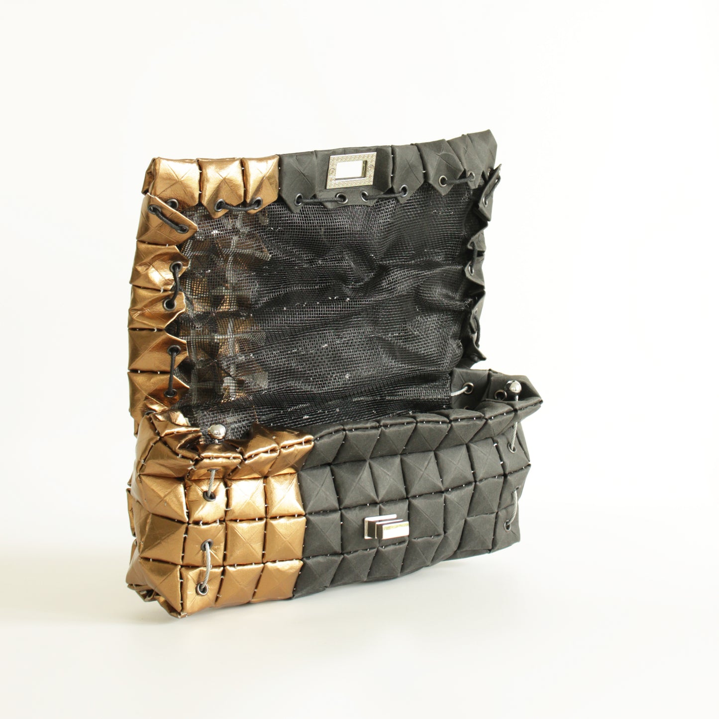 POUCH BAG DUO BLACK & BRONZE