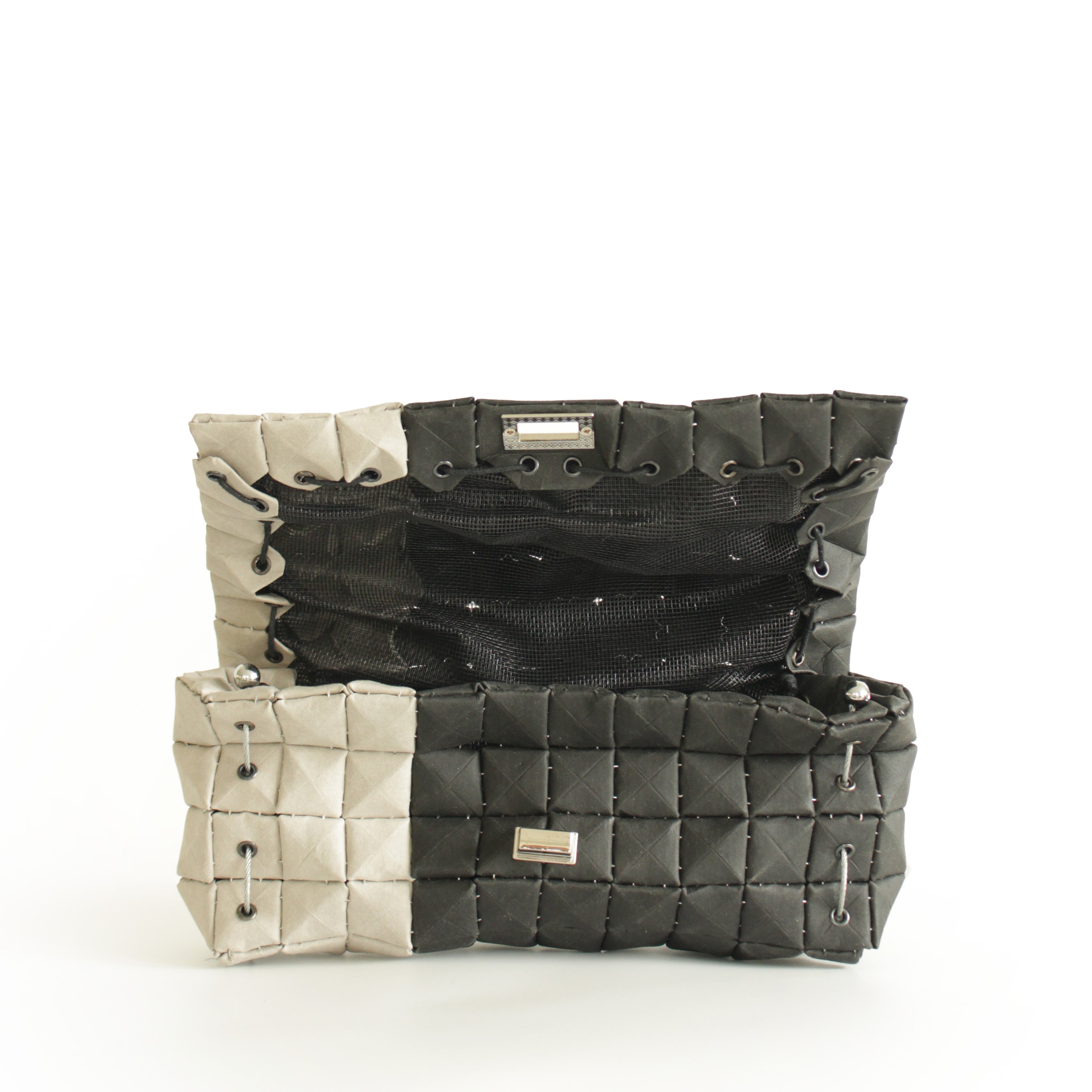 POUCH BAG DUO BLACK & STONE