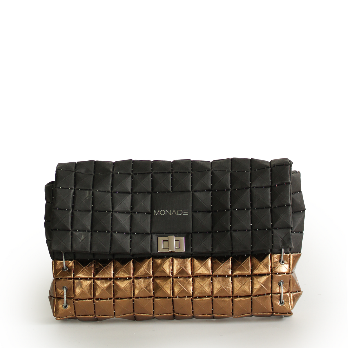 CLUTCH BAG DUO BLACK & BRONZE