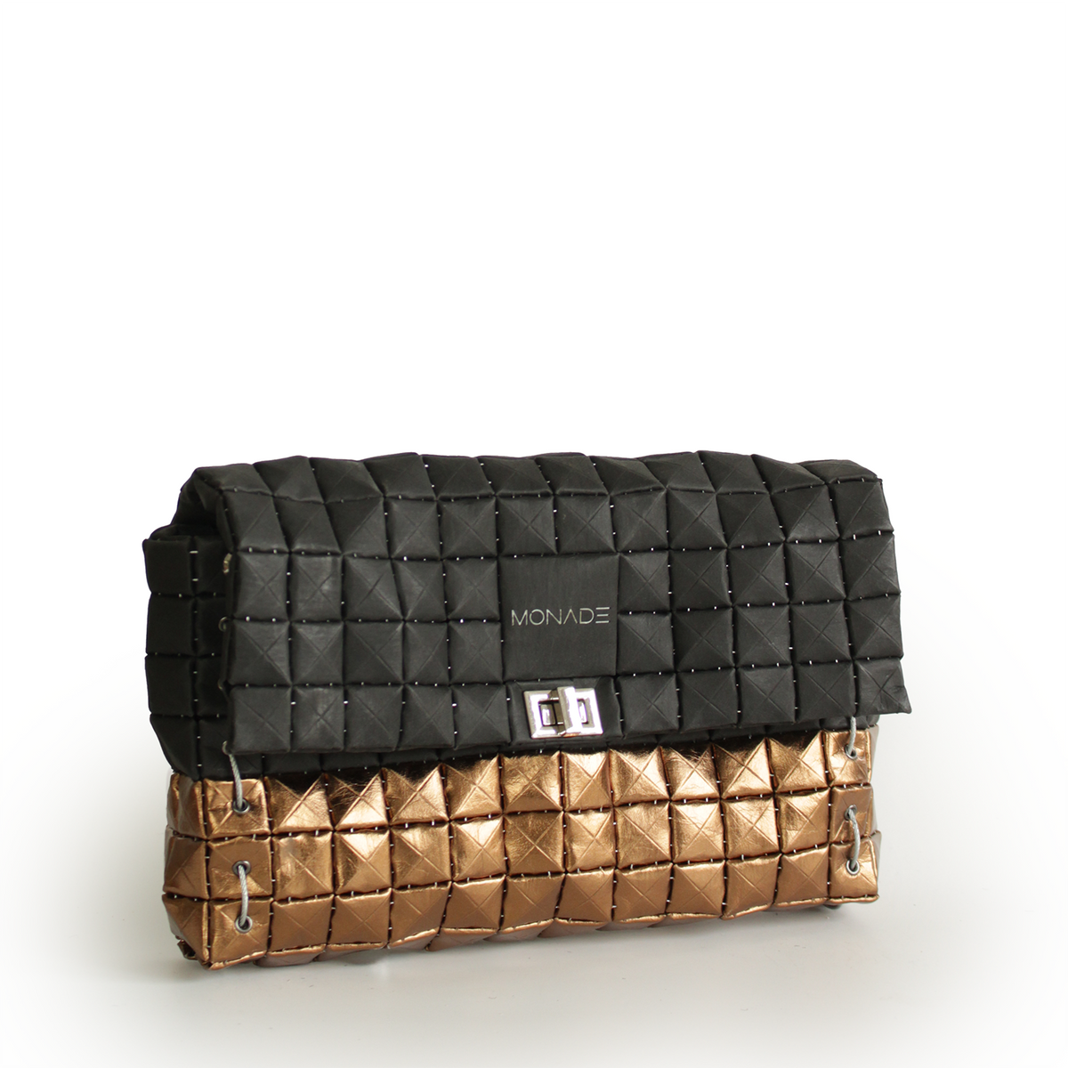 CLUTCH BAG DUO BLACK & BRONZE