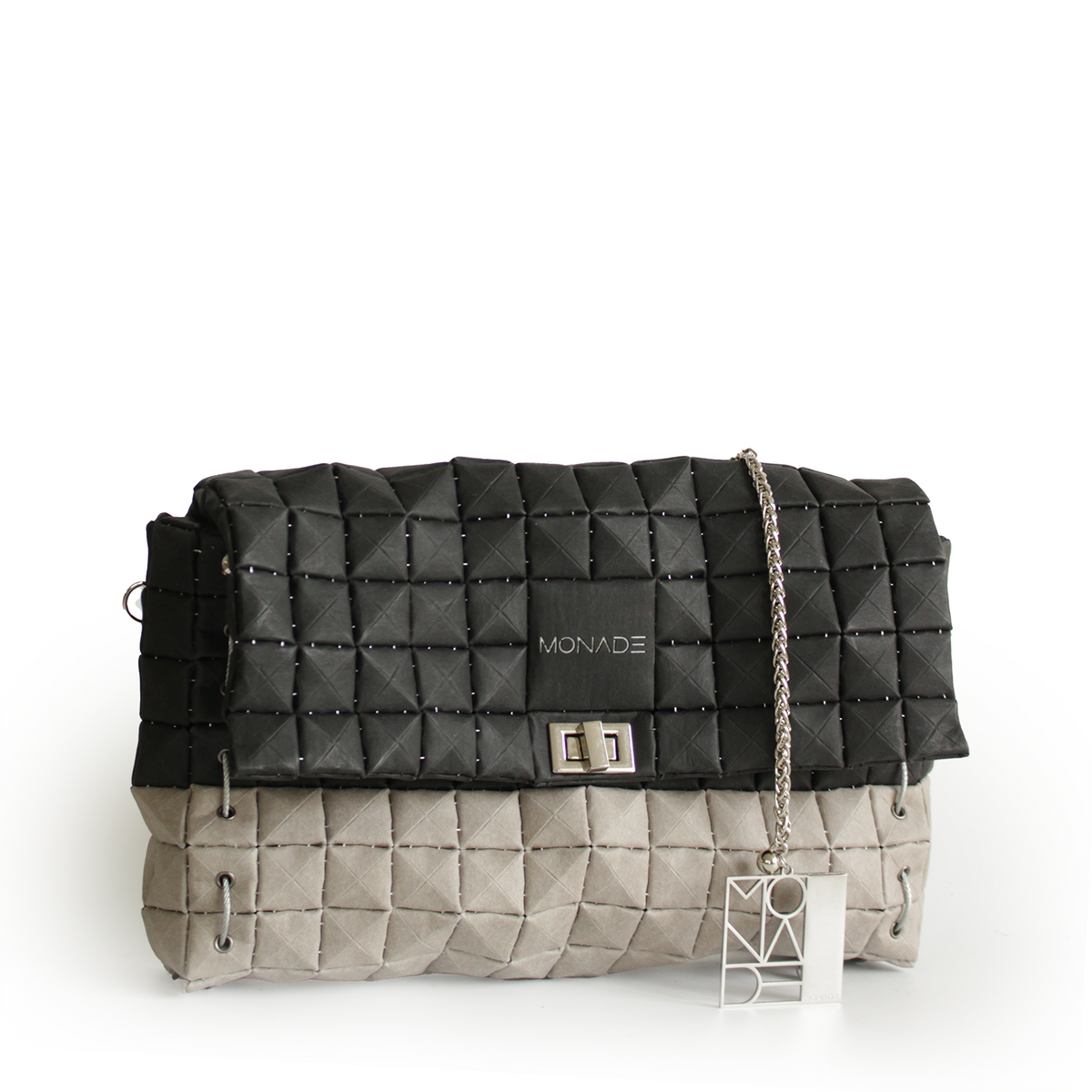 CLUTCH BAG DUO BLACK & STONE