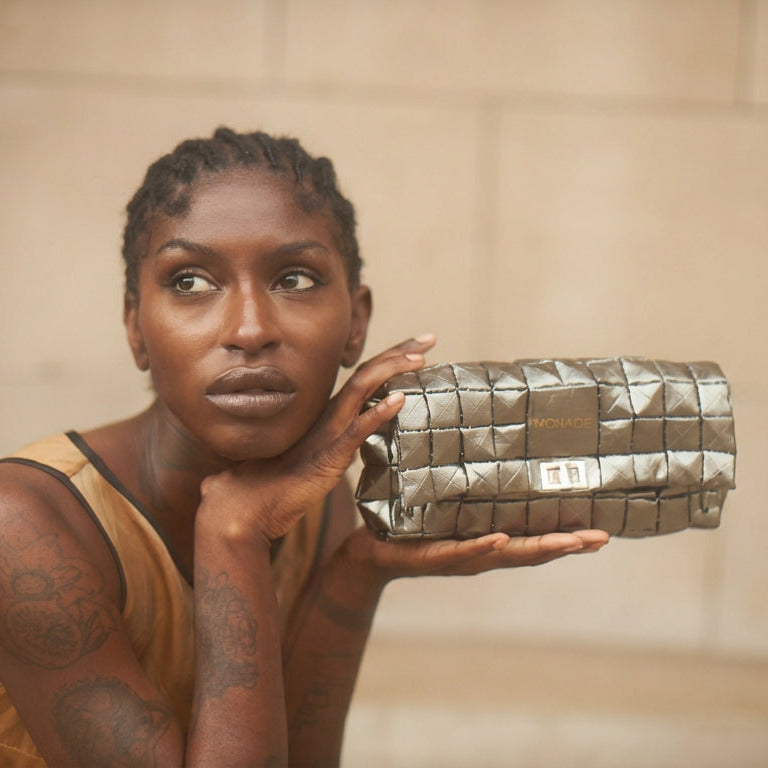 POUCH BAG SHINE PEWTER